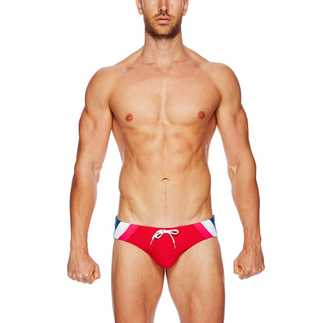 Playa Low-Rise Swim Brief // Red (S)