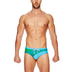 Obelisk Swim Brief // Aqua (S)