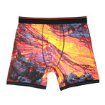 Lava Print Performance Boxer Brief // Red (Small)