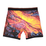 Lava Print Performance Boxer Brief // Red (Small)