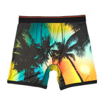 Sunset Palm Print Performance Boxer Brief // Multi (Small)