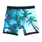 Palms Print Performance Boxer Brief // Sky Blue (Small)