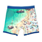 Europen Beach Print Performance Boxer Brief // Green (Small)