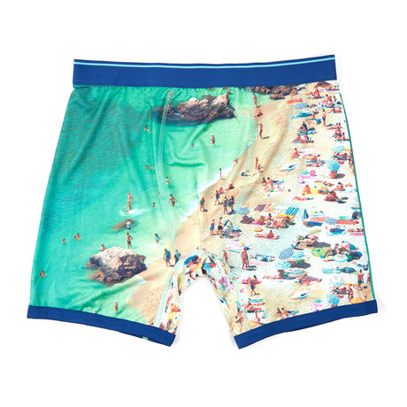 Europen Beach Print Performance Boxer Brief // Green (Small)