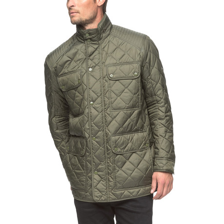 Essex Long Quilted Jacket // Olive (S)