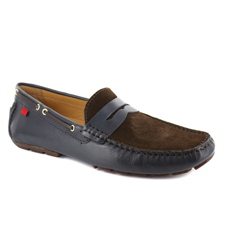 Union Street 2 Leather Loafer // Navy + Brown (UK: 7)