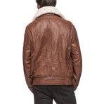 Corsham Leather Bomber Jacket // Sand (L)