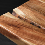 Straight Cut Dining Table + Stainless Steel Legs (70"L x 36"W x 30"H)