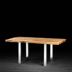 Straight Cut Dining Table + Stainless Steel Legs (70"L x 36"W x 30"H)