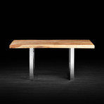 Straight Cut Dining Table + Stainless Steel Legs (70"L x 36"W x 30"H)