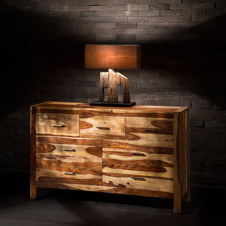 Large Andie 7 Drawers Rosewood Dresser // Natural