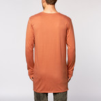 Packs Long Sleeve High-Low Tall Tee // Rust (XL)