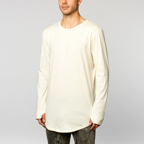 Packs Long Sleeve High-Low Tall Tee // Cream (S)