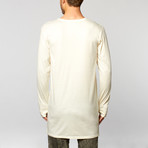 Packs Long Sleeve High-Low Tall Tee // Cream (L)