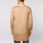 Packs Long Sleeve High-Low Tall Tee // Khaki (L)