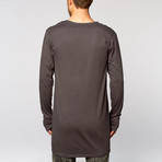 Packs Long Sleeve High-Low Tall Tee // Charcoal (XL)