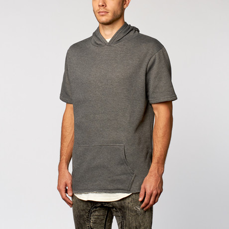 Assassin's Shortsleeve Fleece Hoodie // Charcoal (S)