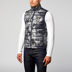 Foil Camo Goose Down Vest // Blue Camo (S)