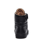 Amalfi High-Top Sneaker // Black Leather + Black Sole (Euro: 42)