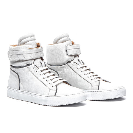 Amalfi High-Top Sneaker // White Leather + White Sole (Euro: 40)