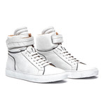 Amalfi High-Top Sneaker // White Leather + White Sole (Euro: 40)
