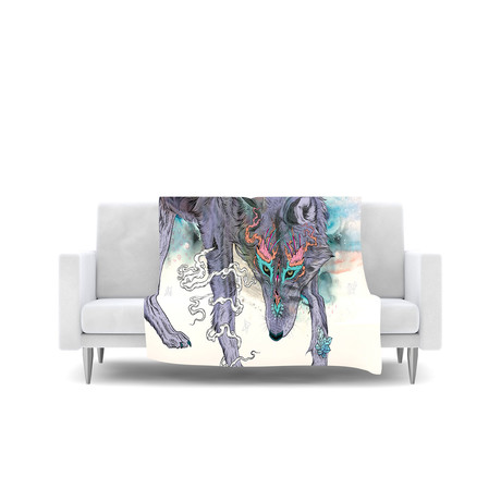 Journeying Spirit Wolf // Fleece Blanket (50" x 60")