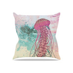 Jellyfish // Throw Pillow (16" x 16")