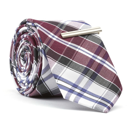 Skinny Tie + Tie Clip // Down Town Julie // Purple