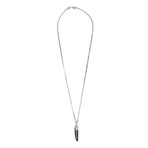 Glass Horn Necklace  // Black + Silver