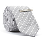 Skinny Tie + Tie Clip // A Fish Called Fonda // Grey