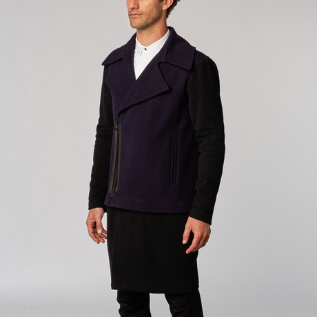 Convertible Coat // Navy Blue + Black (XS)