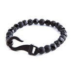 Bead Faceted Hook Bracelet // Black