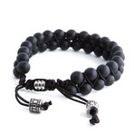 Beaded Bracelet // Matte Black + Silver