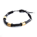 Braided Bar Bracelet // Black + Gold