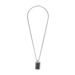 Leather Dog Tag // Black + Silver