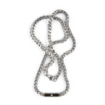 Center Bar Crystal Necklace // Silver