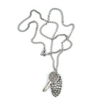 Oval + Key Necklace // Silver