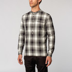 Tab Collar Shirt // Black + White + Grey Plaid (XM)