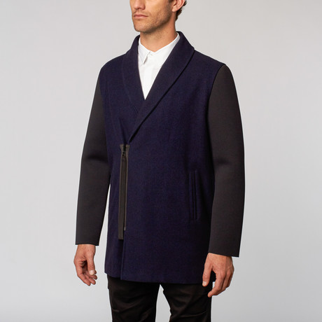 Scuba Coat // Navy Blue + Black (XS)