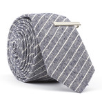 Skinny Tie + Tie Clip // Vodka Breath // Grey
