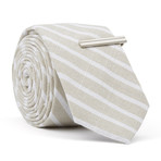 Skinny Tie + Tie Clip // Squander Wander // Cream