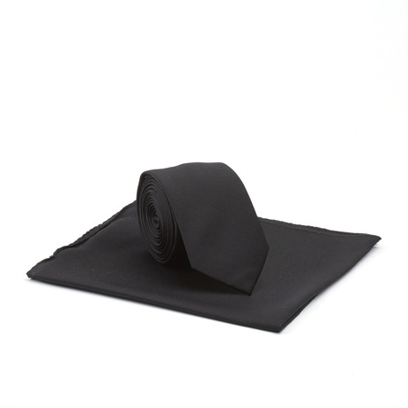 Skinny Tie + Pocket Square // Winners and Sinners // Black