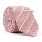 Skinny Tie + Tie Clip // Painful Payne // Red