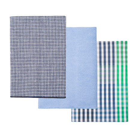 Pocket Square 3 Set Combo // Navy + Green