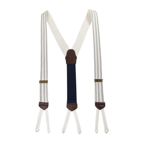 Handmade Cotton Vintage Suspenders // Navy