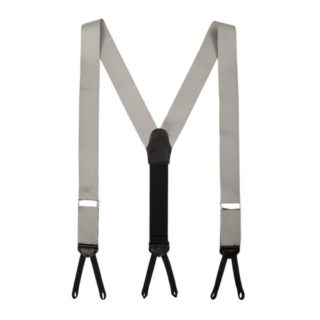 Handmade Grosgrain Suspenders // Silver