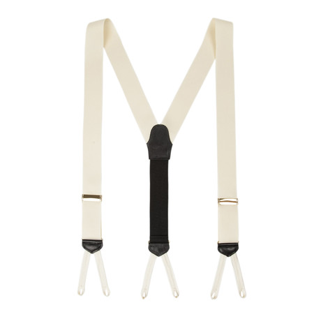 Handmade Grosgrain Suspenders // Ivory