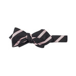 Silk Stripe Diamond Point Bowtie // Black + Pink