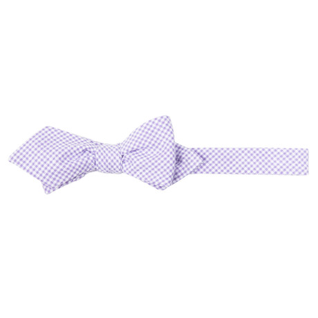 Seersucker Check Diamond Tip Bowtie // Lavender