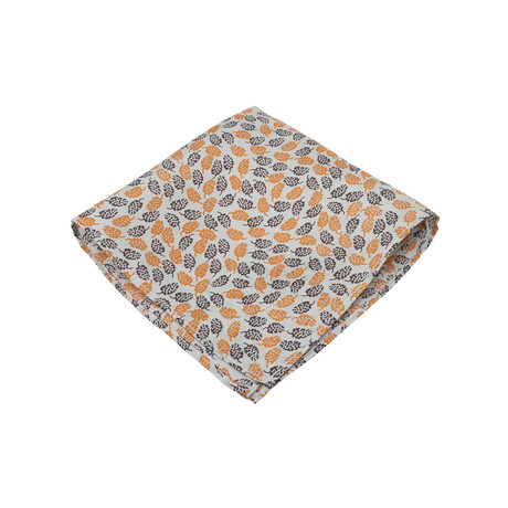 The Leafy Turn Pocket Square // Brown + Orange